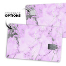 Purple Marble & Digital Silver Foil V4 - Premium Protective Decal Skin-Kit for the Apple Credit Card