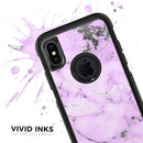 Purple Marble & Digital Silver Foil V4 - Skin Kit for the iPhone OtterBox Cases