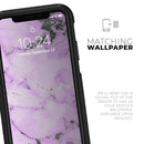 Purple Marble & Digital Silver Foil V4 - Skin Kit for the iPhone OtterBox Cases