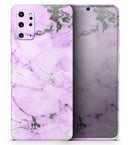 Purple Marble & Digital Silver Foil V4 - Premium Vinyl Skin Decal for Samsung Galaxy S25 Ultra, S24, S23, S22 & All Galaxy S Models