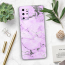 Purple Marble & Digital Silver Foil V4 - Premium Vinyl Skin Decal for Samsung Galaxy S25 Ultra, S24, S23, S22 & All Galaxy S Models