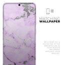 Purple Marble & Digital Silver Foil V4 - Premium Vinyl Skin Decal for Samsung Galaxy S25 Ultra, S24, S23, S22 & All Galaxy S Models