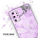 Purple Marble & Digital Silver Foil V4 - Premium Vinyl Skin Decal for Samsung Galaxy S25 Ultra, S24, S23, S22 & All Galaxy S Models