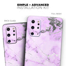 Purple Marble & Digital Silver Foil V4 - Premium Vinyl Skin Decal for Samsung Galaxy S25 Ultra, S24, S23, S22 & All Galaxy S Models