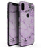Purple Marble & Digital Silver Foil V4 - iPhone XS MAX, XS/X, 8/8+, 7/7+, 5/5S/SE Skin-Kit (All iPhones Available)