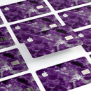 Purple Marble & Digital Silver Foil V5 - Premium Protective Decal Skin-Kit for the Apple Credit Card
