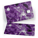 Purple Marble & Digital Silver Foil V5 - Premium Protective Decal Skin-Kit for the Apple Credit Card