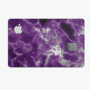 Purple Marble & Digital Silver Foil V5 - Premium Protective Decal Skin-Kit for the Apple Credit Card