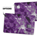 Purple Marble & Digital Silver Foil V5 - Premium Protective Decal Skin-Kit for the Apple Credit Card