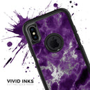 Purple Marble & Digital Silver Foil V5 - Skin Kit for the iPhone OtterBox Cases