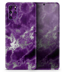 Purple Marble & Digital Silver Foil V5 - Premium Vinyl Skin Decal for Samsung Galaxy S25 Ultra, S24, S23, S22 & All Galaxy S Models