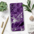 Purple Marble & Digital Silver Foil V5 - Premium Vinyl Skin Decal for Samsung Galaxy S25 Ultra, S24, S23, S22 & All Galaxy S Models