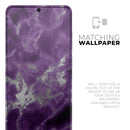 Purple Marble & Digital Silver Foil V5 - Premium Vinyl Skin Decal for Samsung Galaxy S25 Ultra, S24, S23, S22 & All Galaxy S Models