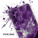 Purple Marble & Digital Silver Foil V5 - Premium Vinyl Skin Decal for Samsung Galaxy S25 Ultra, S24, S23, S22 & All Galaxy S Models