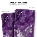 Purple Marble & Digital Silver Foil V5 - Premium Vinyl Skin Decal for Samsung Galaxy S25 Ultra, S24, S23, S22 & All Galaxy S Models