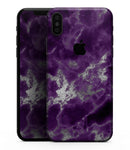 Purple Marble & Digital Silver Foil V5 - iPhone XS MAX, XS/X, 8/8+, 7/7+, 5/5S/SE Skin-Kit (All iPhones Available)