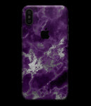 Purple Marble & Digital Silver Foil V5 - iPhone XS MAX, XS/X, 8/8+, 7/7+, 5/5S/SE Skin-Kit (All iPhones Available)