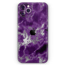 Purple Marble & Digital Silver Foil V5 - Protective Skin Wrap & Decal – Compatible with iPhone SE to iPhone 17 Pro Max (All Models)