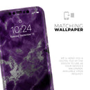 Purple Marble & Digital Silver Foil V5 - Protective Skin Wrap & Decal – Compatible with iPhone SE to iPhone 17 Pro Max (All Models)