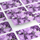 Purple Marble & Digital Silver Foil V6 - Premium Protective Decal Skin-Kit for the Apple Credit Card