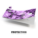 Purple Marble & Digital Silver Foil V6 - Premium Protective Decal Skin-Kit for the Apple Credit Card