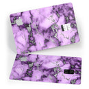 Purple Marble & Digital Silver Foil V6 - Premium Protective Decal Skin-Kit for the Apple Credit Card