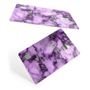 Purple Marble & Digital Silver Foil V6 - Premium Protective Decal Skin-Kit for the Apple Credit Card