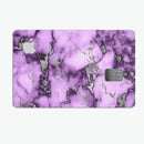 Purple Marble & Digital Silver Foil V6 - Premium Protective Decal Skin-Kit for the Apple Credit Card