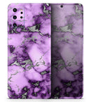 Purple Marble & Digital Silver Foil V6 - Premium Vinyl Skin Decal for Samsung Galaxy S25 Ultra, S24, S23, S22 & All Galaxy S Models