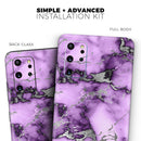 Purple Marble & Digital Silver Foil V6 - Premium Vinyl Skin Decal for Samsung Galaxy S25 Ultra, S24, S23, S22 & All Galaxy S Models