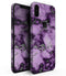 Purple Marble & Digital Silver Foil V6 - iPhone XS MAX, XS/X, 8/8+, 7/7+, 5/5S/SE Skin-Kit (All iPhones Available)