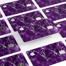 Purple Marble & Digital Silver Foil V7 - Premium Protective Decal Skin-Kit for the Apple Credit Card
