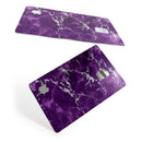 Purple Marble & Digital Silver Foil V7 - Premium Protective Decal Skin-Kit for the Apple Credit Card