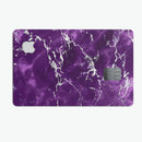 Purple Marble & Digital Silver Foil V7 - Premium Protective Decal Skin-Kit for the Apple Credit Card