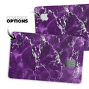 Purple Marble & Digital Silver Foil V7 - Premium Protective Decal Skin-Kit for the Apple Credit Card