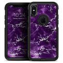 Purple Marble & Digital Silver Foil V7 - Skin Kit for the iPhone OtterBox Cases
