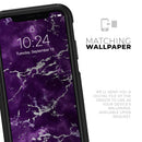 Purple Marble & Digital Silver Foil V7 - Skin Kit for the iPhone OtterBox Cases