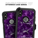 Purple Marble & Digital Silver Foil V7 - Skin Kit for the iPhone OtterBox Cases