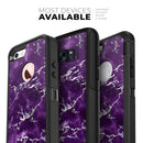 Purple Marble & Digital Silver Foil V7 - Skin Kit for the iPhone OtterBox Cases