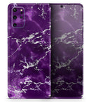 Purple Marble & Digital Silver Foil V7 - Premium Vinyl Skin Decal for Samsung Galaxy S25 Ultra, S24, S23, S22 & All Galaxy S Models