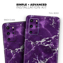 Purple Marble & Digital Silver Foil V7 - Premium Vinyl Skin Decal for Samsung Galaxy S25 Ultra, S24, S23, S22 & All Galaxy S Models