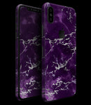 Purple Marble & Digital Silver Foil V7 - iPhone XS MAX, XS/X, 8/8+, 7/7+, 5/5S/SE Skin-Kit (All iPhones Available)