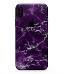 Purple Marble & Digital Silver Foil V7 - iPhone XS MAX, XS/X, 8/8+, 7/7+, 5/5S/SE Skin-Kit (All iPhones Available)