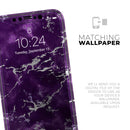 Purple Marble & Digital Silver Foil V7 - Protective Skin Wrap & Decal – Compatible with iPhone SE to iPhone 17 Pro Max (All Models)