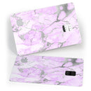 Purple Marble & Digital Silver Foil V8 - Premium Protective Decal Skin-Kit for the Apple Credit Card
