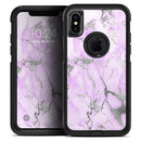 Purple Marble & Digital Silver Foil V8 - Skin Kit for the iPhone OtterBox Cases