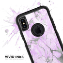 Purple Marble & Digital Silver Foil V8 - Skin Kit for the iPhone OtterBox Cases