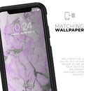 Purple Marble & Digital Silver Foil V8 - Skin Kit for the iPhone OtterBox Cases