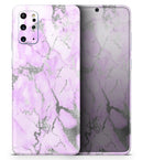Purple Marble & Digital Silver Foil V8 - Premium Vinyl Skin Decal for Samsung Galaxy S25 Ultra, S24, S23, S22 & All Galaxy S Models