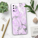 Purple Marble & Digital Silver Foil V8 - Premium Vinyl Skin Decal for Samsung Galaxy S25 Ultra, S24, S23, S22 & All Galaxy S Models